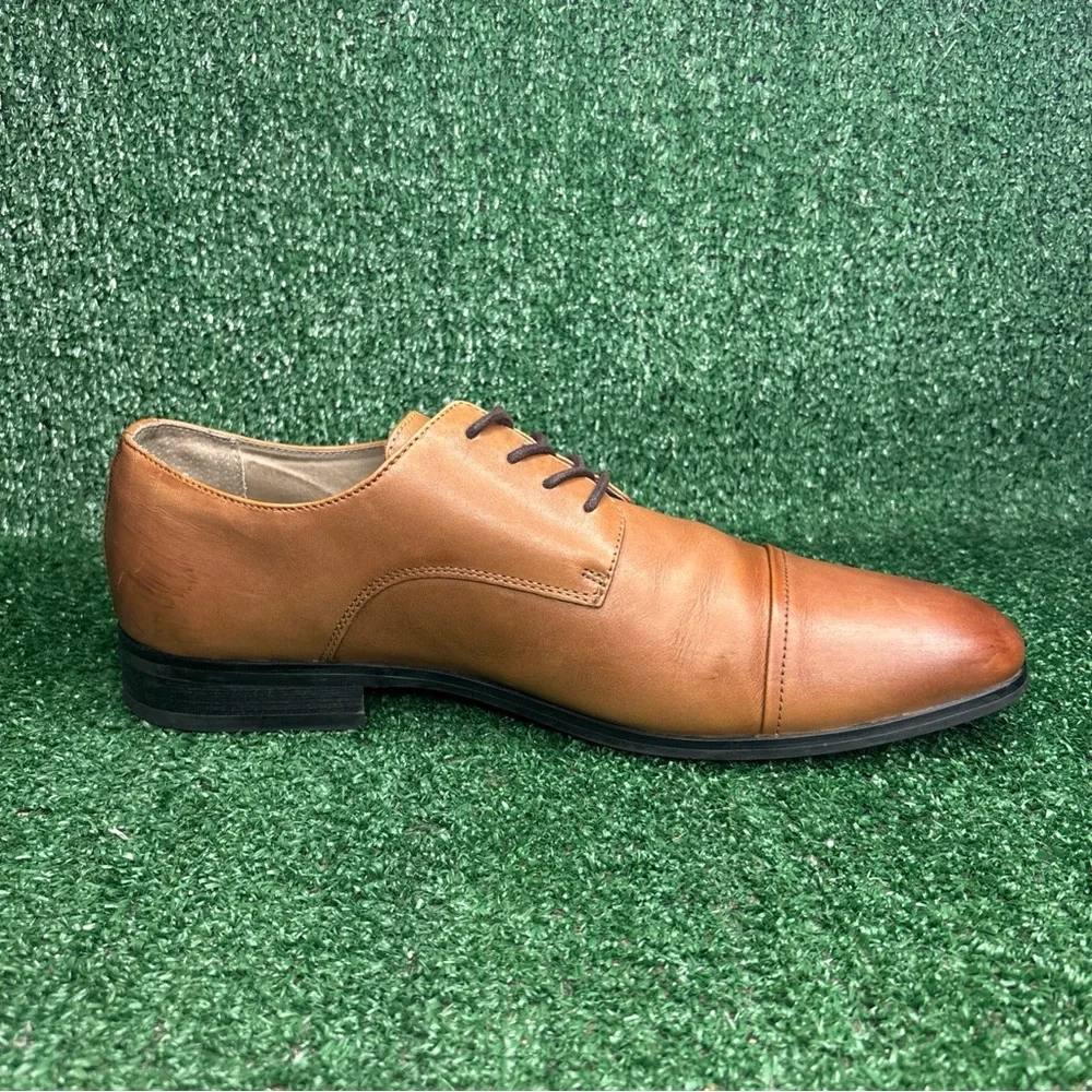 Express Men’s Brown Leather‎ Car Toe Oxford Dress Shoes Size 12